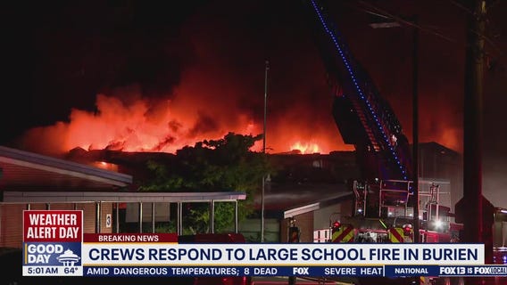 Crews respond to large school fire in Burien