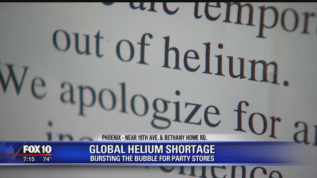 Helium shortage affecting party stores, as well as other industries