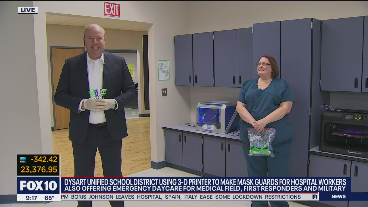 Dysart Unified School District using 3D printer to make mask guards for hospital workers
