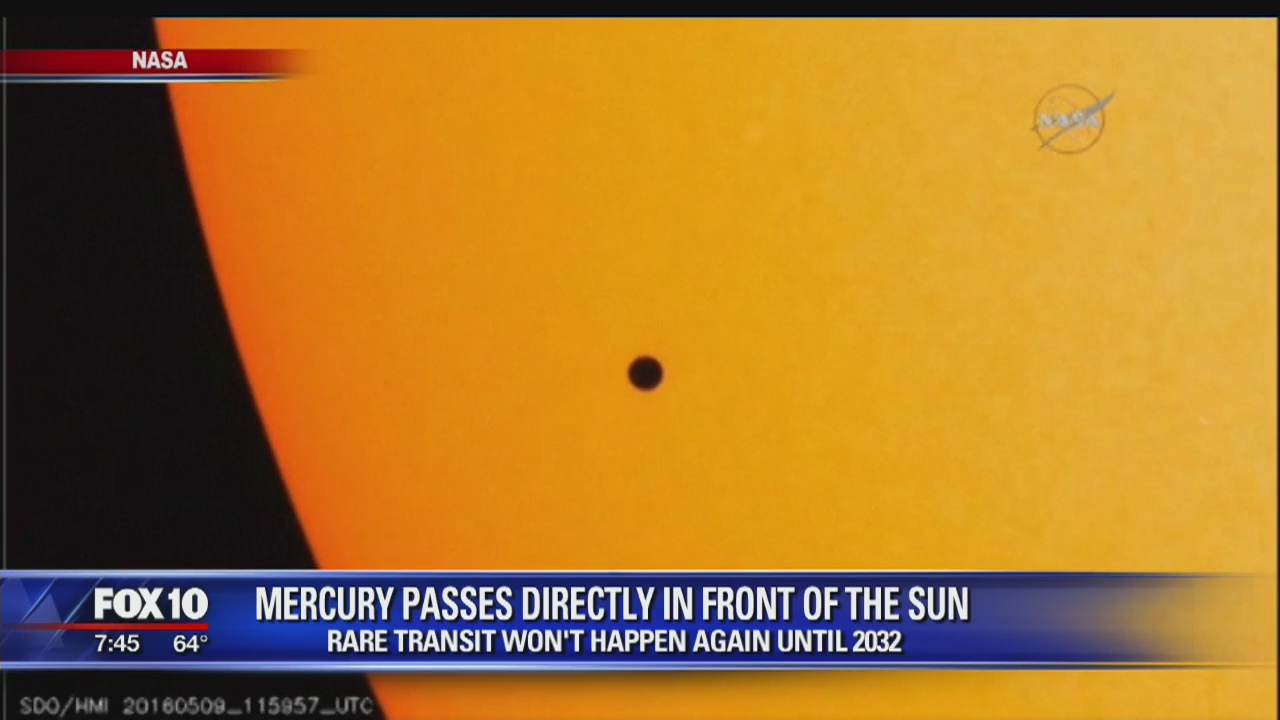 Mercury passes directly in front of the sun