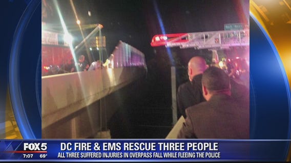 3 people fall from overpass after chase with DC police