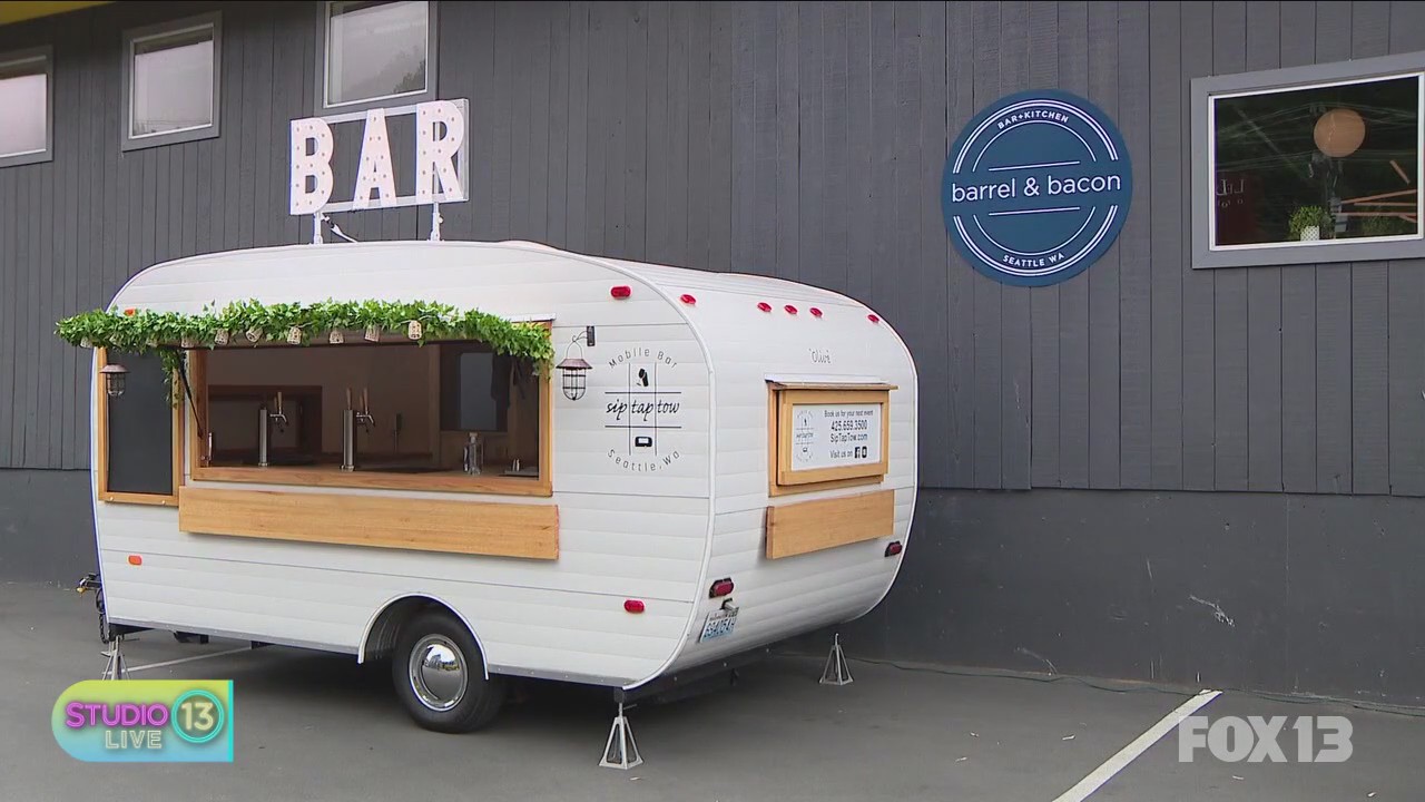 Testing cocktails at Sip Tap Tow and menu items at Barrel & Bacon