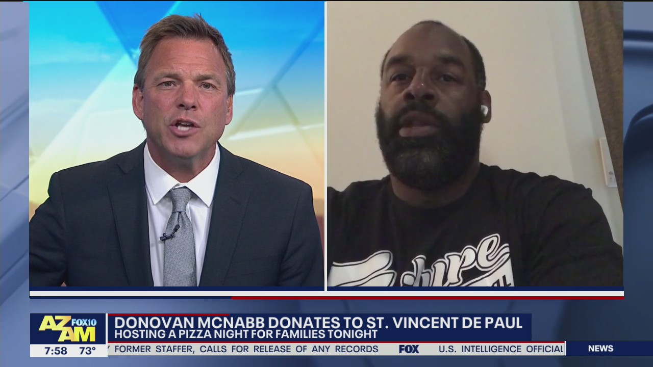 Ex-NFL QB Donovan McNabb donates to St. Vincent de Paul, hosts pizza night for Valley families