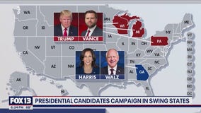 Presidential candidates campaign in swing states