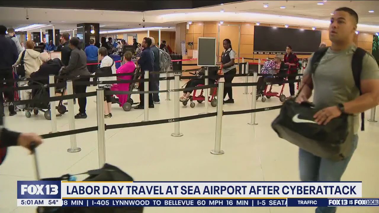 Labor Day Travel at SEA airport after cyberattack