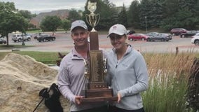 Home from college due to pandemic, Wales golfer wins state tourney with dad