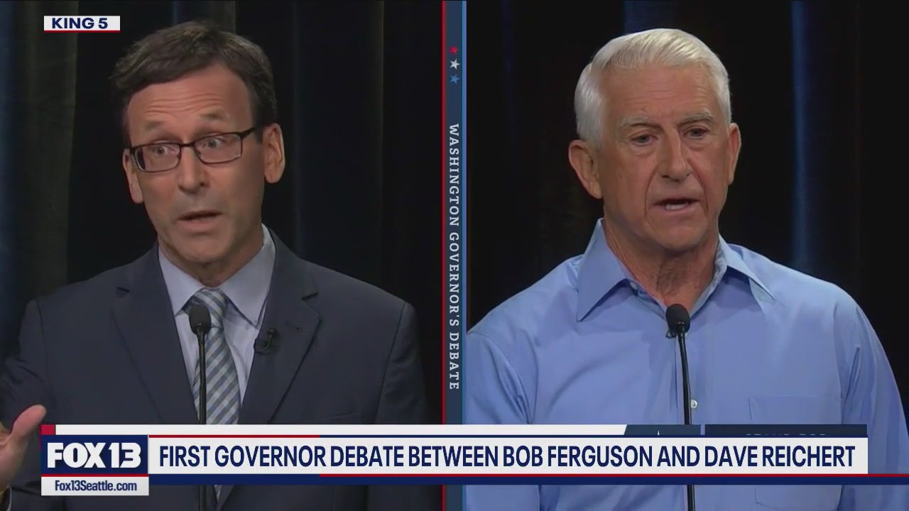 Bob Ferguson, Dave Reichert face off in first WA gubernatorial debate ...
