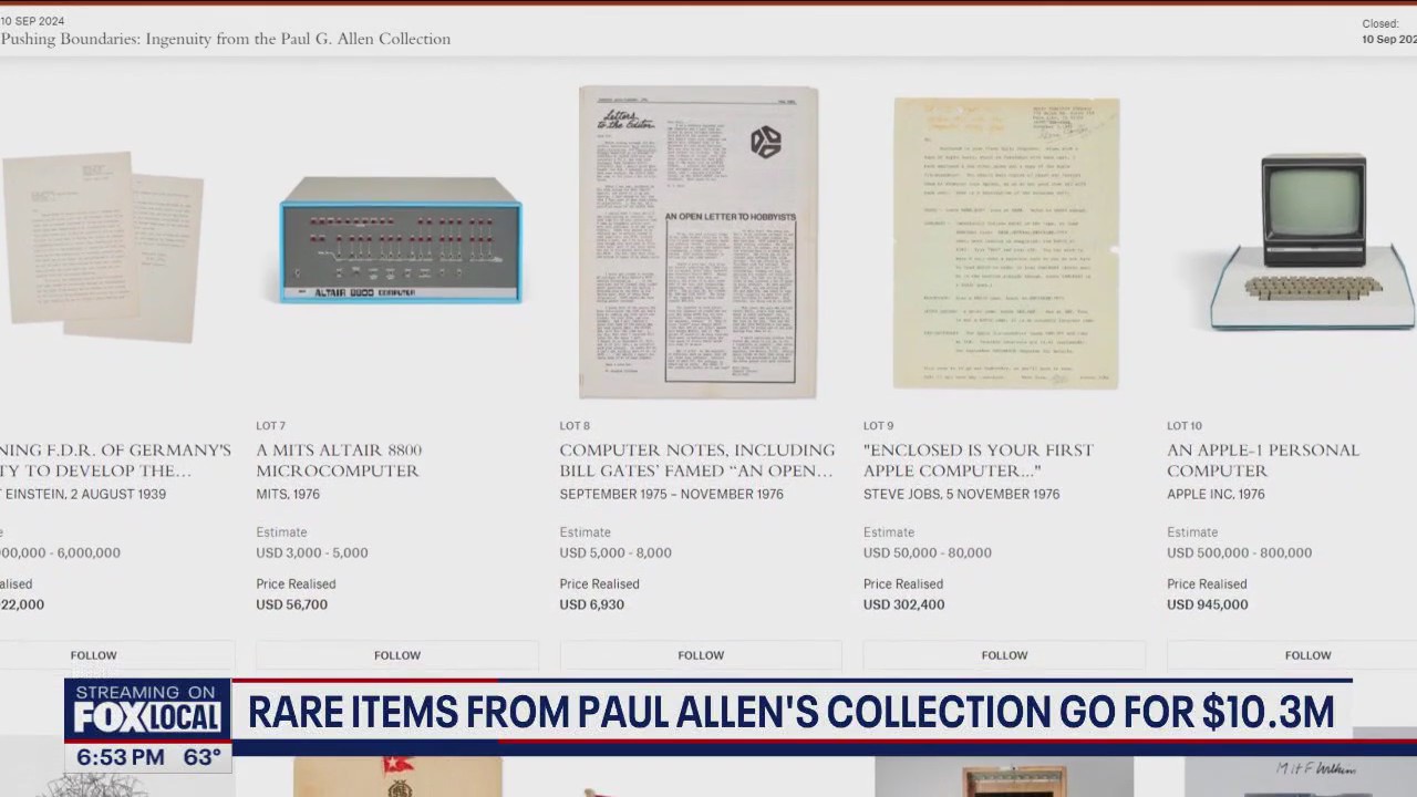 Paul Allen's rare artifacts net over $10M at auction