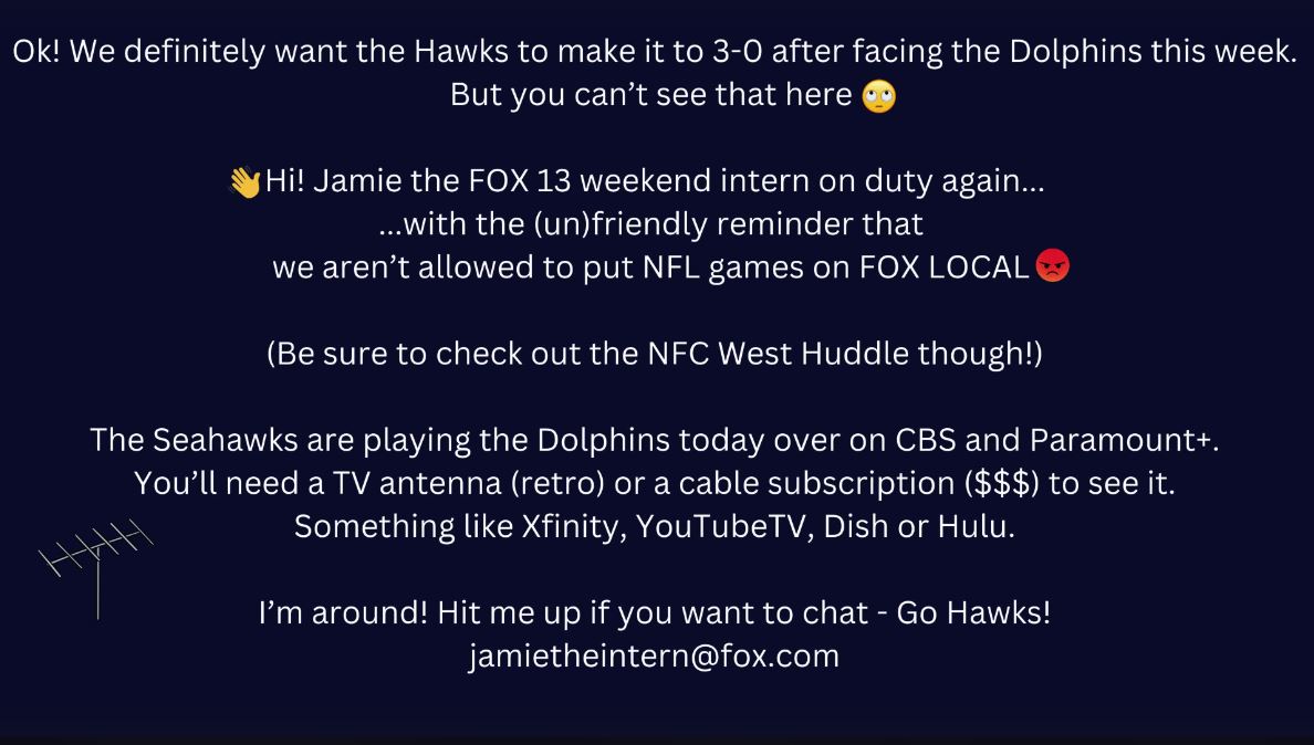 Where to watch Seahawks vs Dolphins