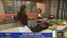 Elise Wims Harris cooks a dish on Good Day DC