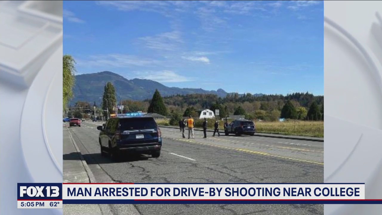 Man arrested for drive-by shooting near college | FOX 13 Seattle