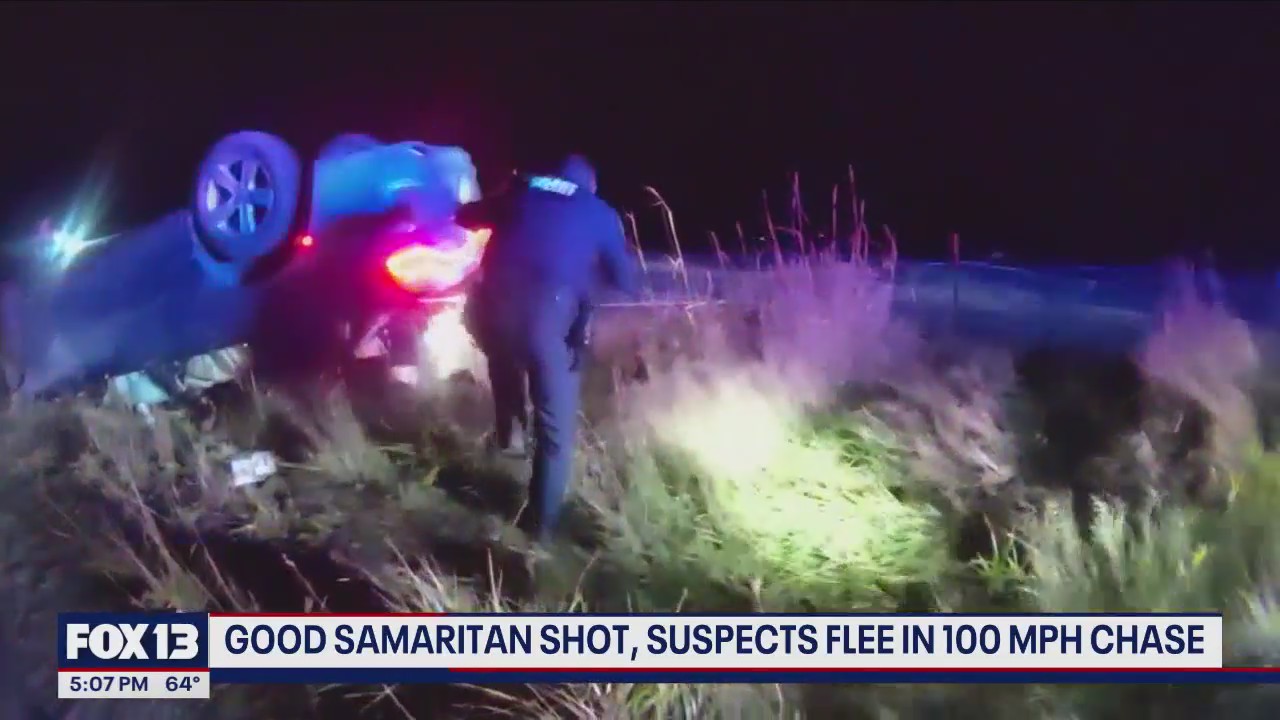 Good Samaritan shot, suspects flee in 100mph chase | FOX 13 Seattle