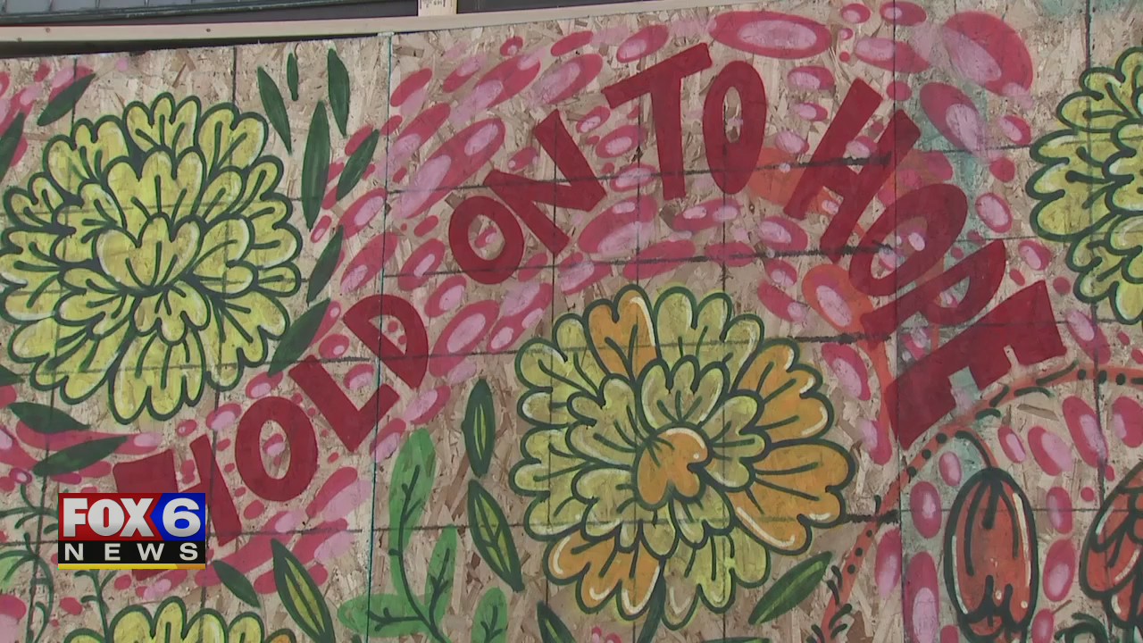 Plywood becomes artwork after days of protests in Wauwatosa