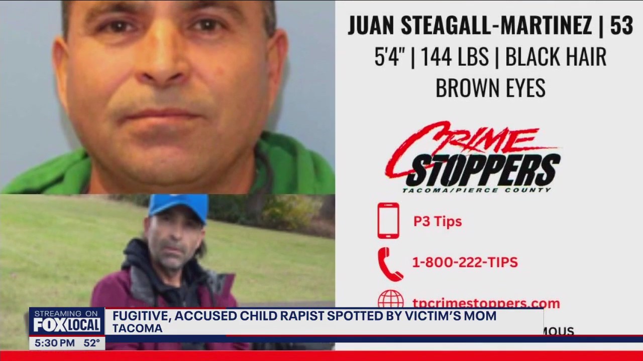 Accused child rapist on the run for years spotted in Tacoma