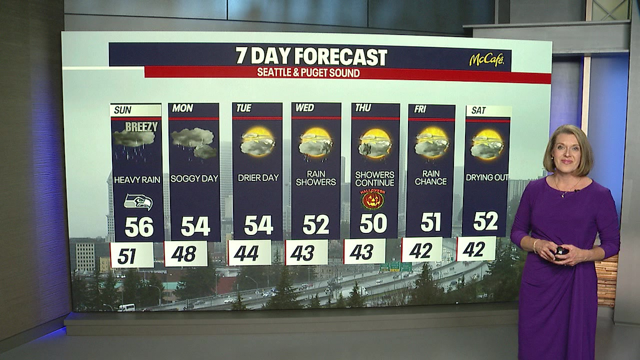 Seattle weather: High wind, storm systems for Puget Sound this weekend