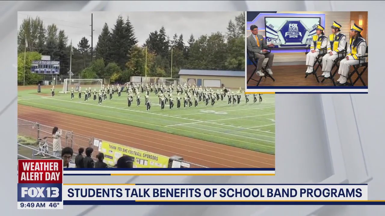 Bellevue HS band stops by Good Day Seattle