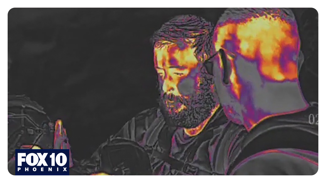 Hikers use night vision goggles for full experience