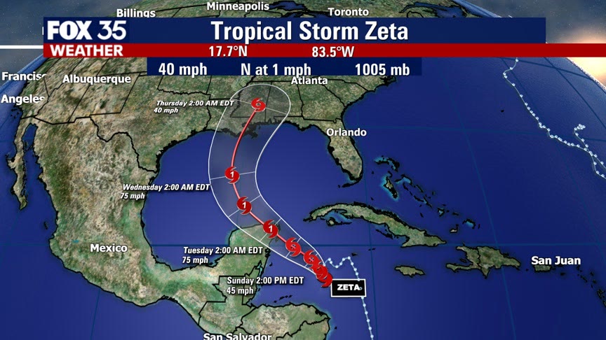 Tropical Storm Zeta forms in the Caribbean