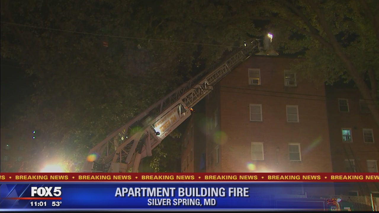 Fire officials: Smoking with oxygen tank causes 2-alarm fire at Silver Spring apartment building