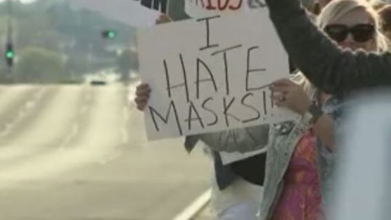 Protest against Mequon school mask rules