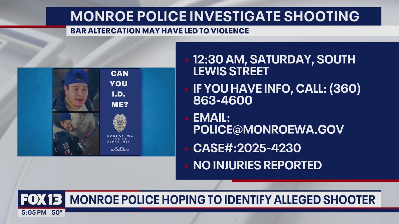 Police looking to ID alleged shooter in Monroe, WA