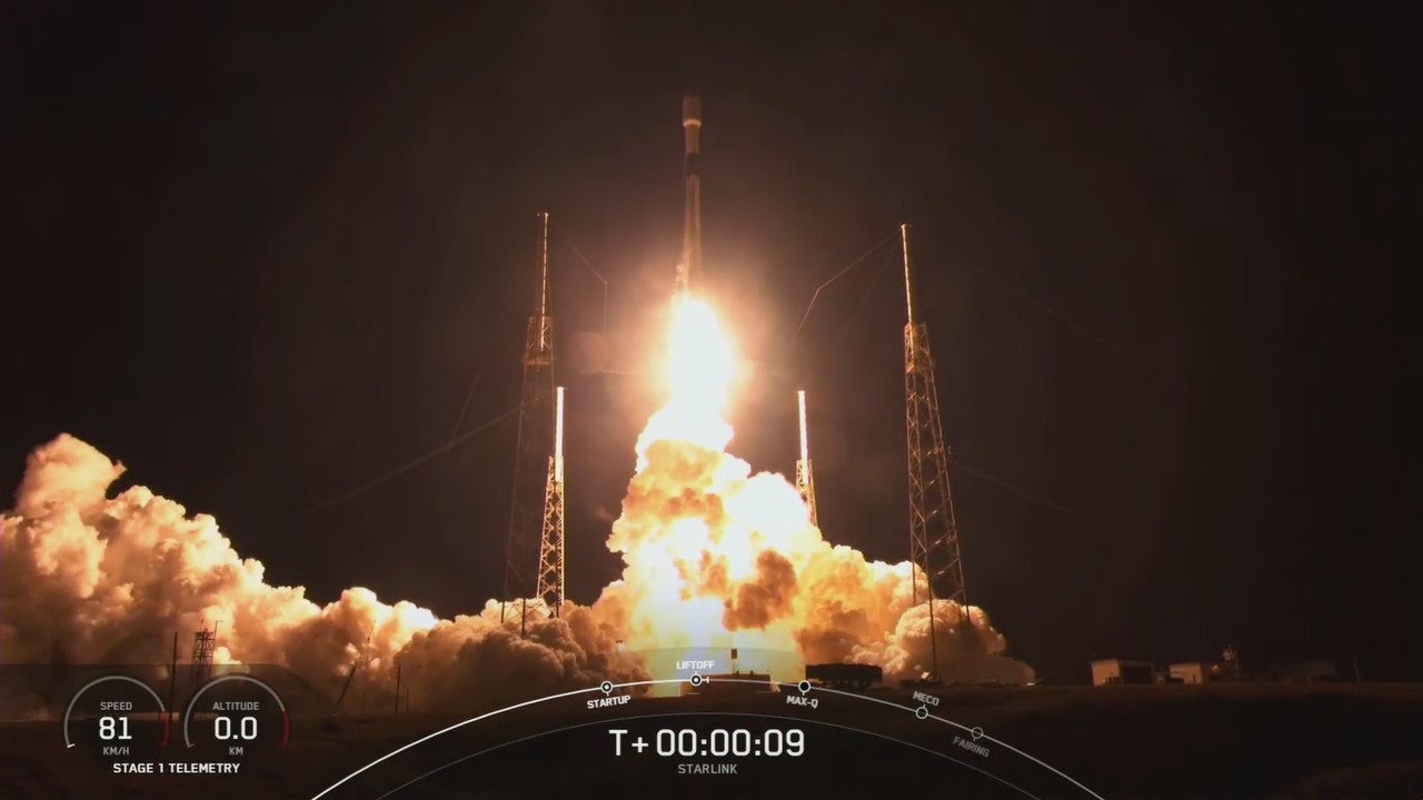 SpaceX launching Falcon 9 carrying Starlnk mission