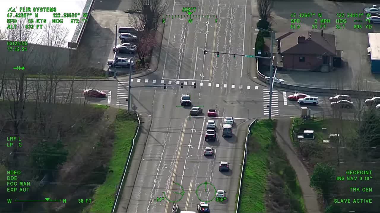 Aerial video shows BMW driving recklessly in Kent, WA
