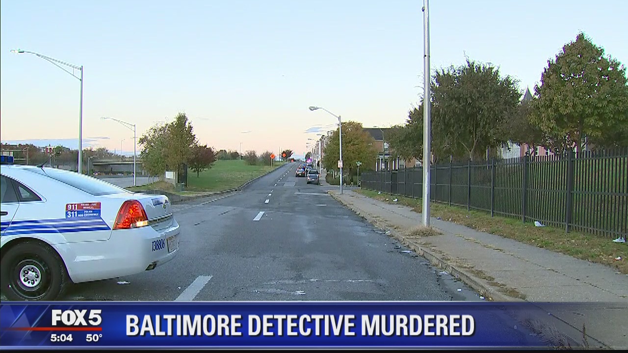 Police continue to search for gunman in Baltimore police detective's murder
