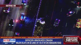 Officer, 8 others injured in crash on Beltway in Prince George's County