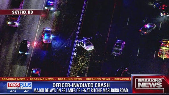 Officer, 8 others injured in crash on Beltway in Prince George's County