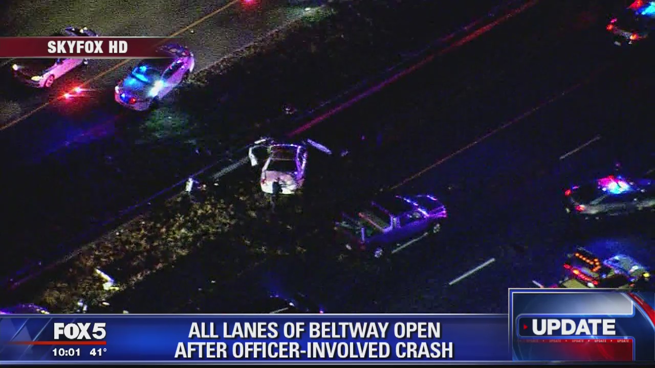 Officer, 8 others injured in crash on Beltway in Prince George's County