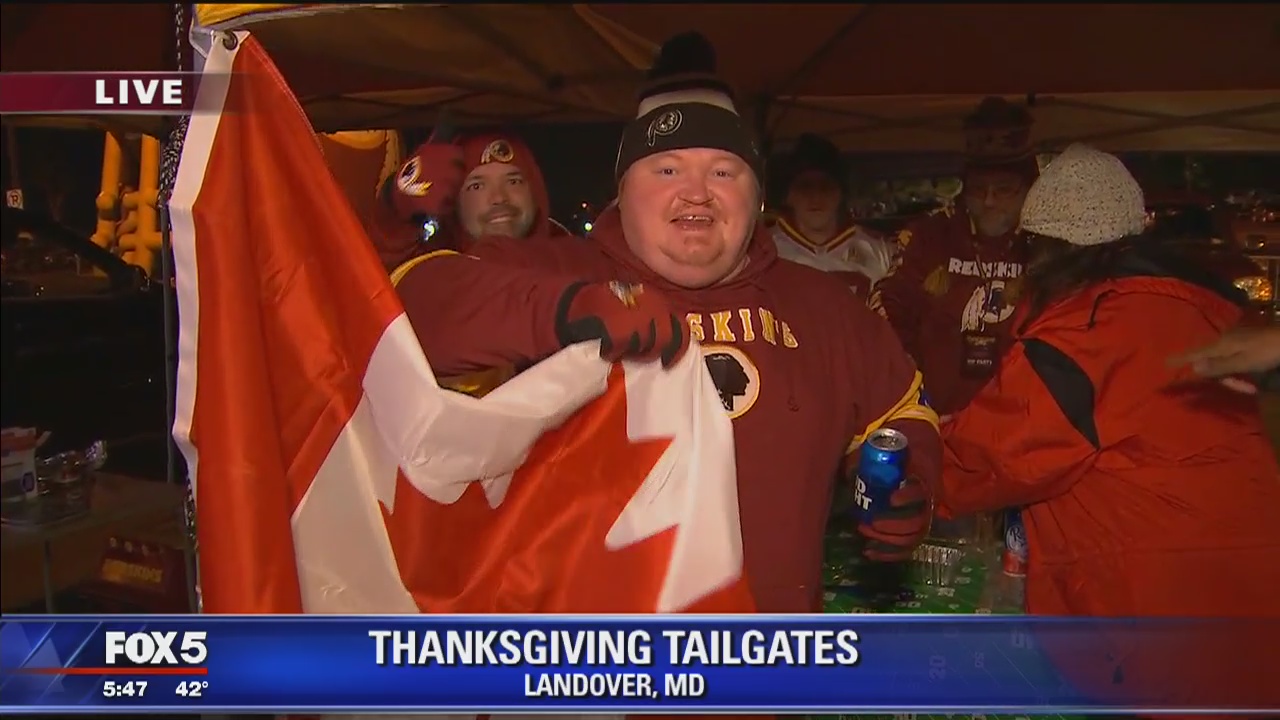 Tailgating Redskins fans get ready for Thanksgiving showdown