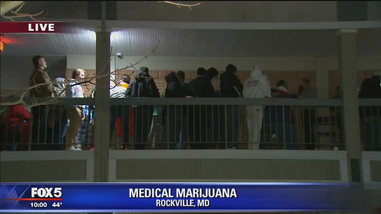 Maryland residents wait in long lines for medical marijuana as dispensary opens in Rockville