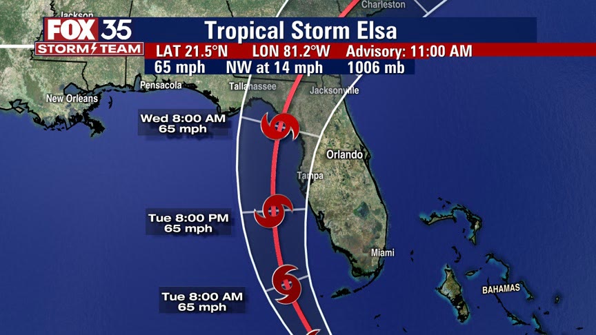 Tracking Elsa: Tropical storm warning extended along Florida's west coast