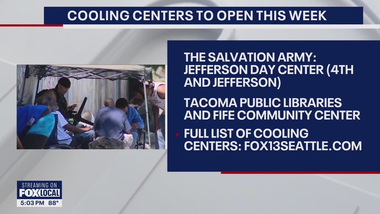 Cooling centers open around Puget Sound