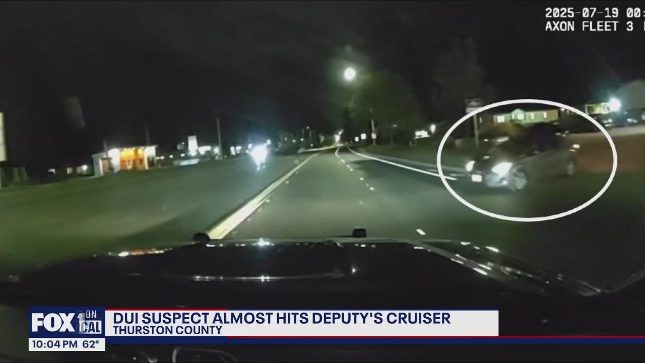 DUI suspect nearly hits Thurston County deputy's cruiser