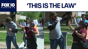 Protesters clash with ICE outside Phoenix courthouse