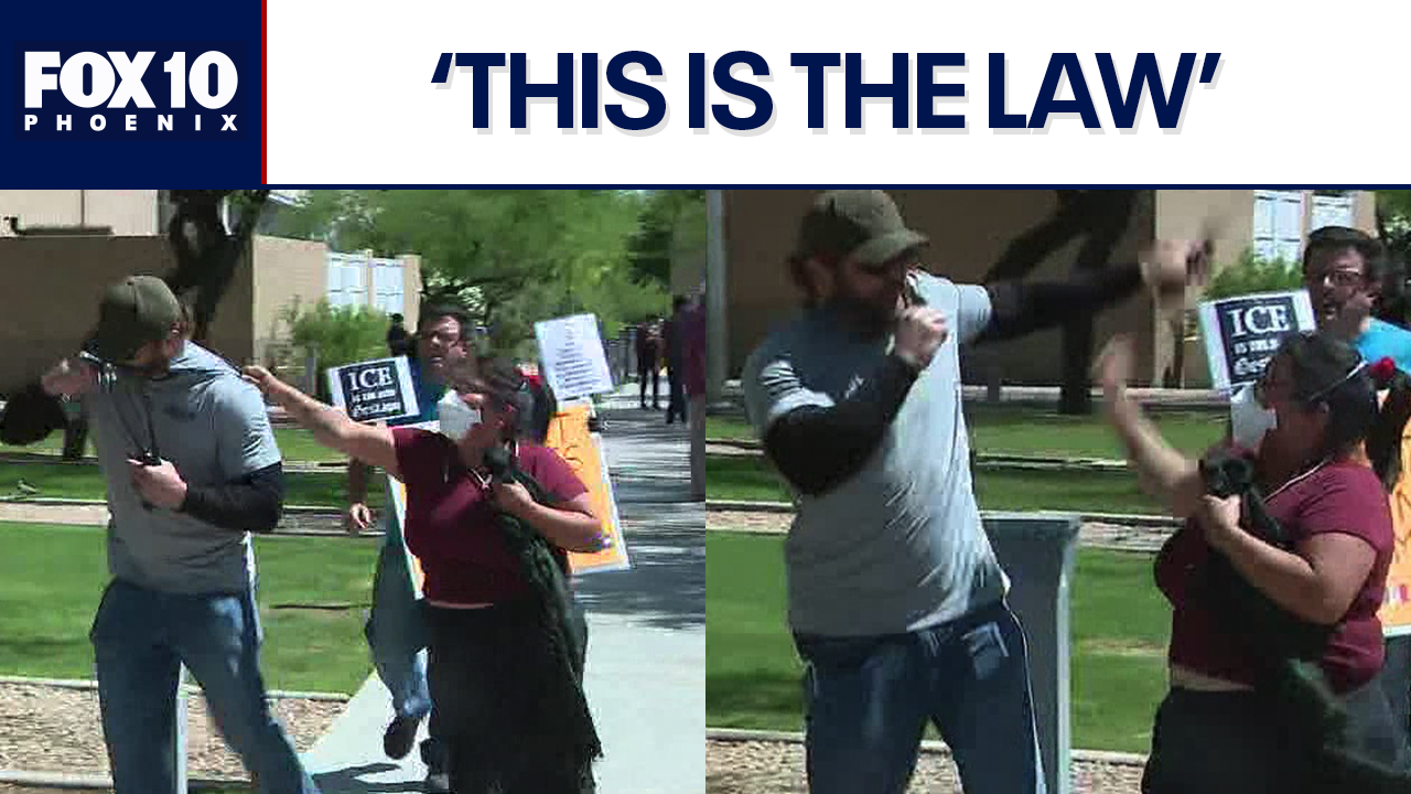 Protesters clash with ICE outside Phoenix courthouse