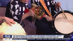 Traditional Japanese Taiko drummers performing in Philadelphia Tuesday night