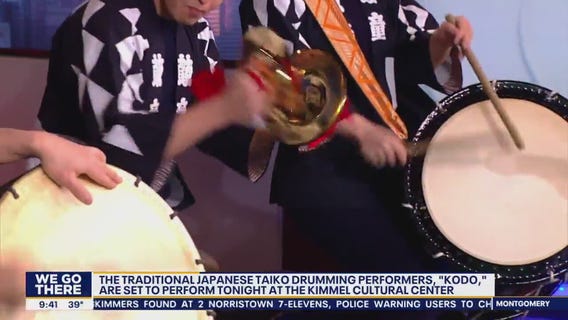 Traditional Japanese Taiko drummers performing in Philadelphia Tuesday night