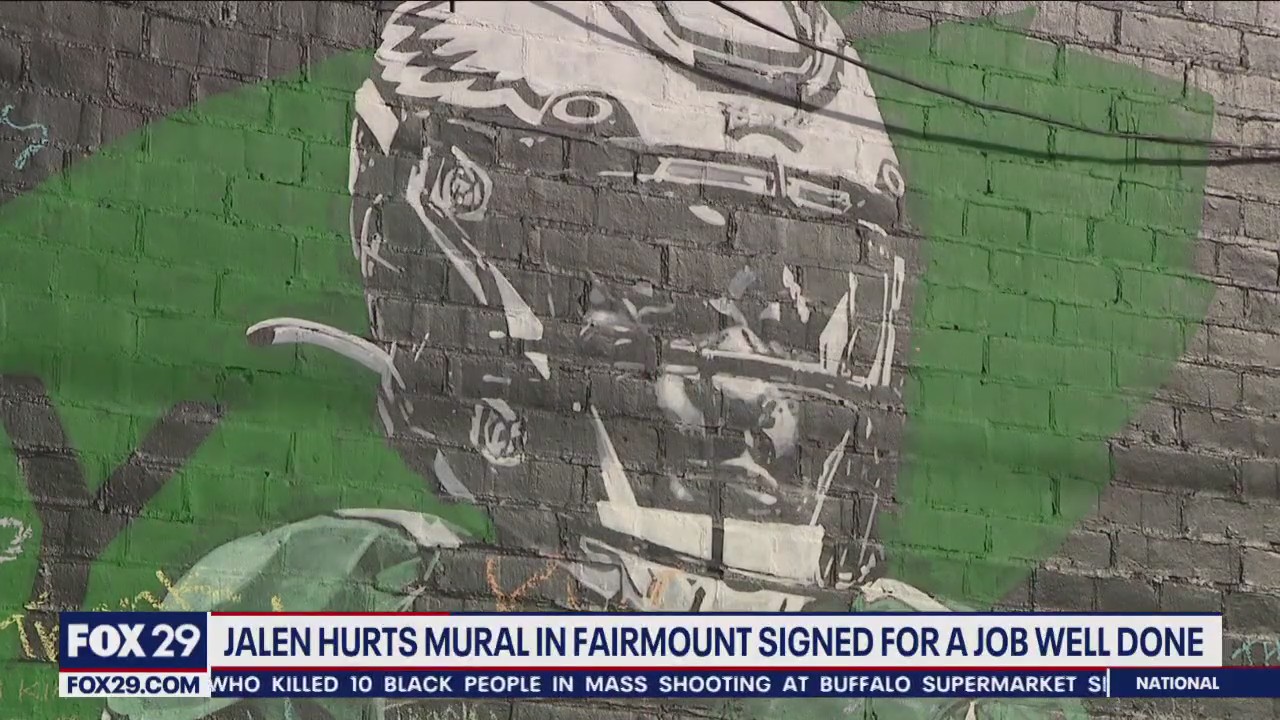 Philadelphia shows love to the Eagles at Jalen Hurts mural