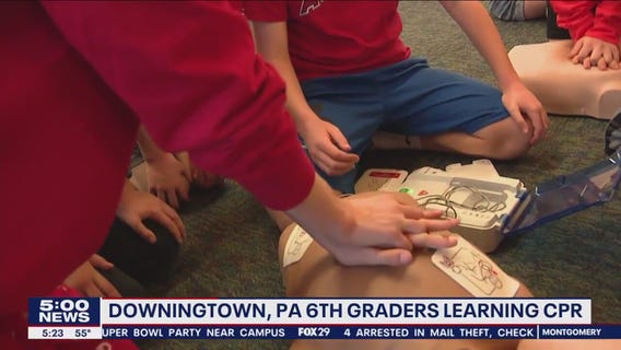 Downingtown 6th graders train and get certified in CPR and AED