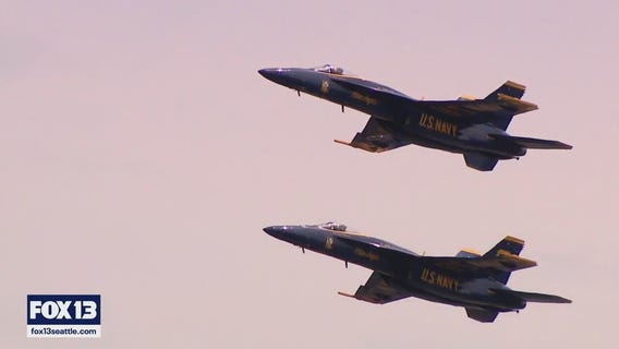 The U.S. Navy Blue Angels arrive in Seattle ahead of Seafair weekend