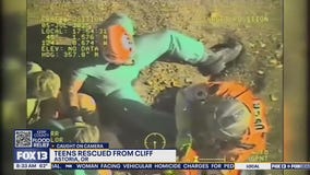 WATCH: Teens rescued from cliff in Astoria, OR