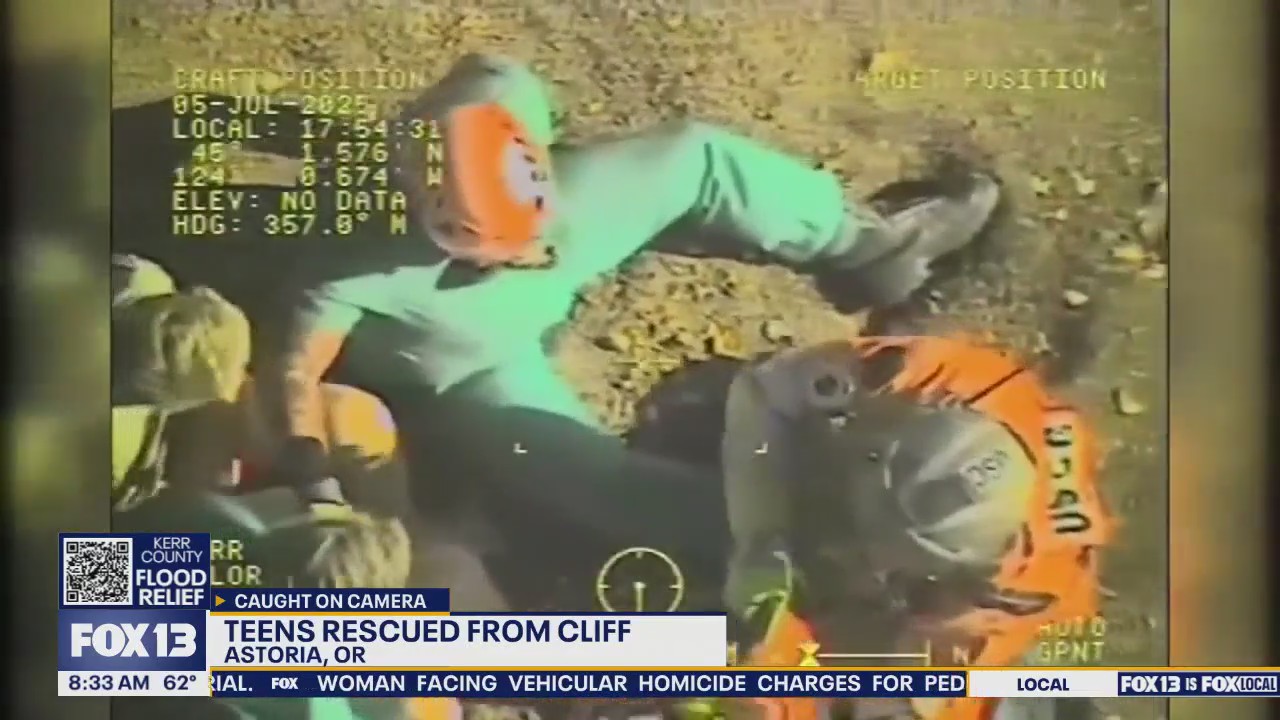 WATCH: Teens rescued from cliff in Astoria, OR