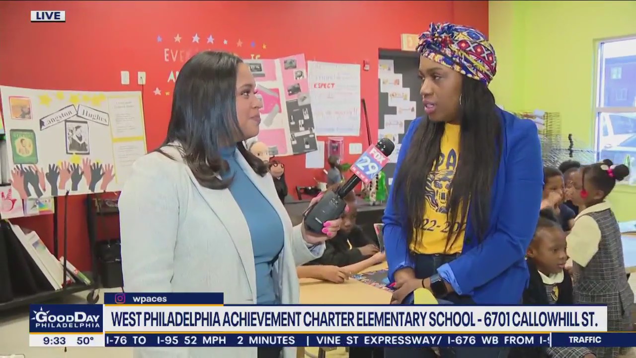 Students at West Philadelphia Achievement Charter Elementary School celebrate Black History Month