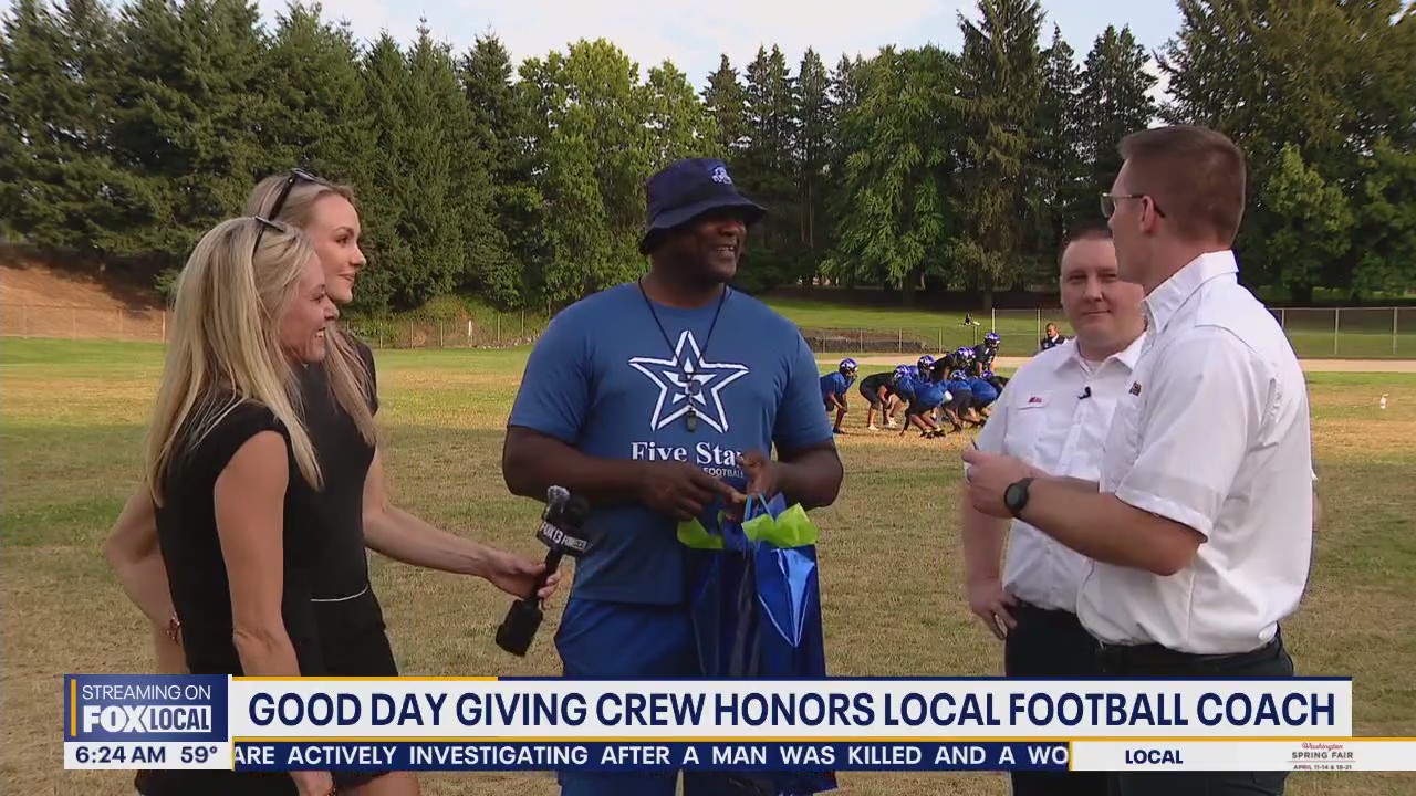 Good Day Giving Crew honors Renton football coach