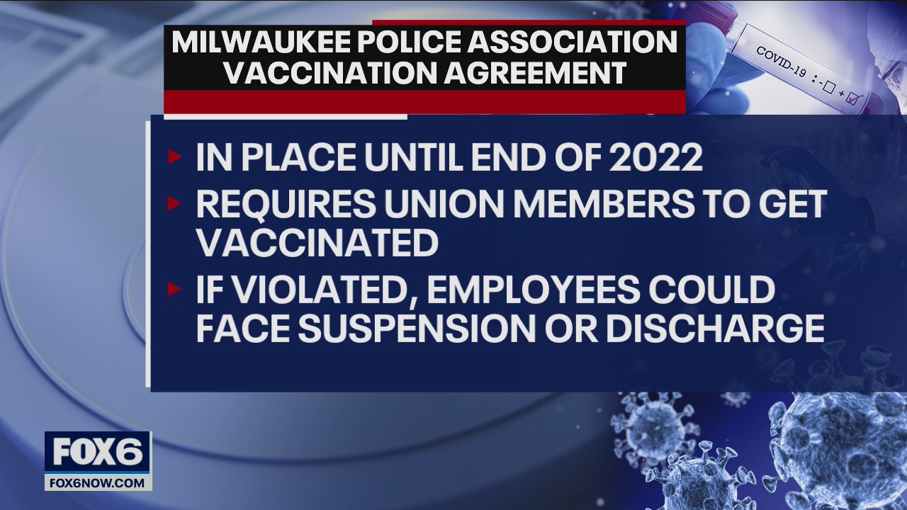 COVID vaccination agreement Milwaukee, police union