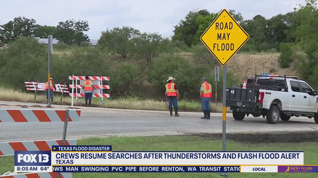 Crews resume searching after flash flood alerts in Central Texas