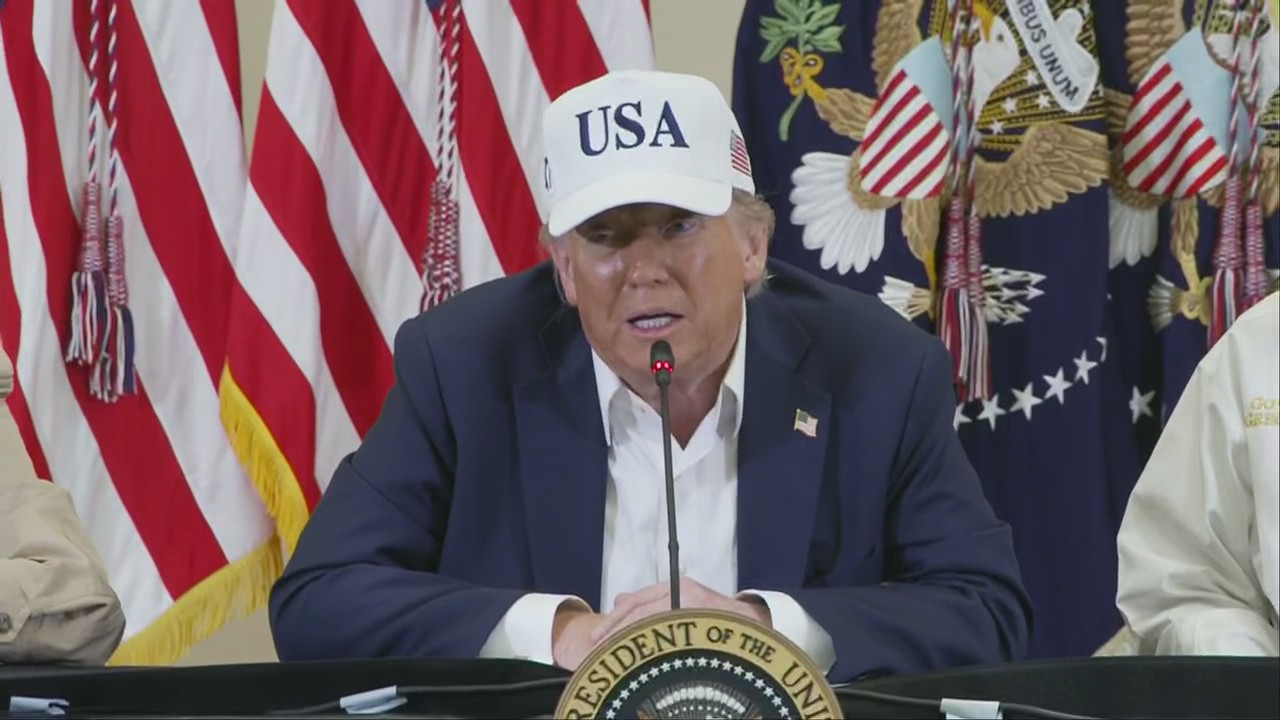 President Trump visits Texas after deadly floods